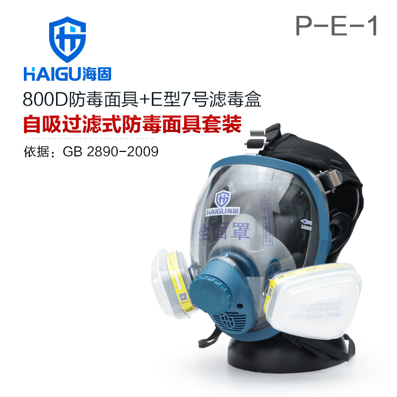 海固800D全面罩+HG-ABS/P-E-1滤毒罐 酸性气体专用