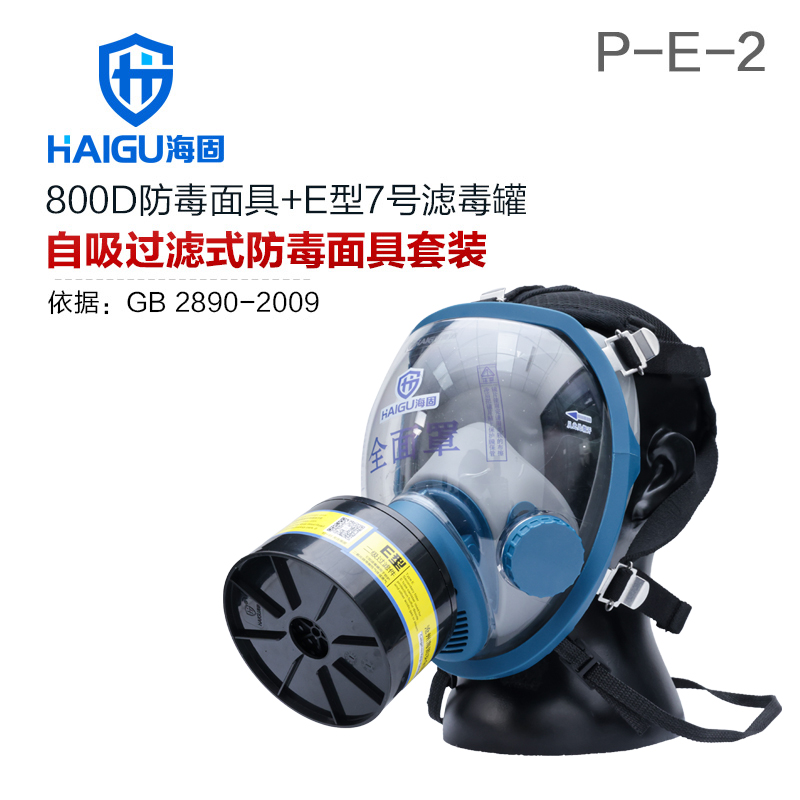 海固800D全面罩+HG-ABS/P-E-2滤毒罐 酸性气体专用