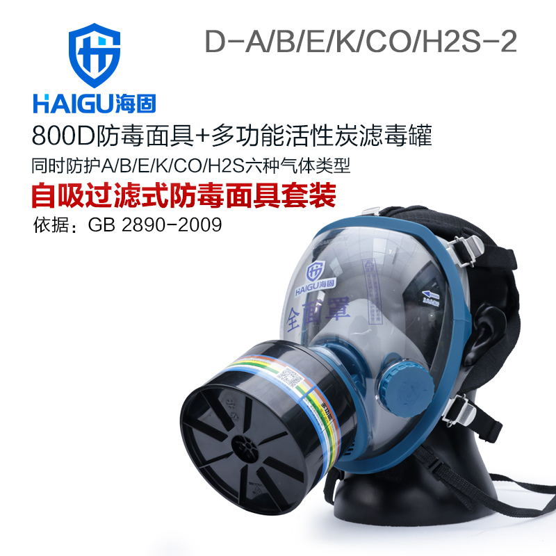 海固全面罩800D+HG-ABS/D2-2 防毒面具全面罩综合毒气防护