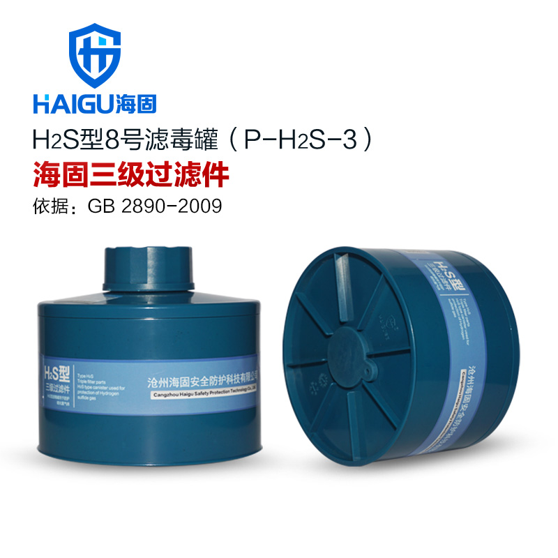 HG-ABS/P-H2S-3号滤毒罐 硫化氢防护罐 硫化氢毒气防毒面具滤毒罐