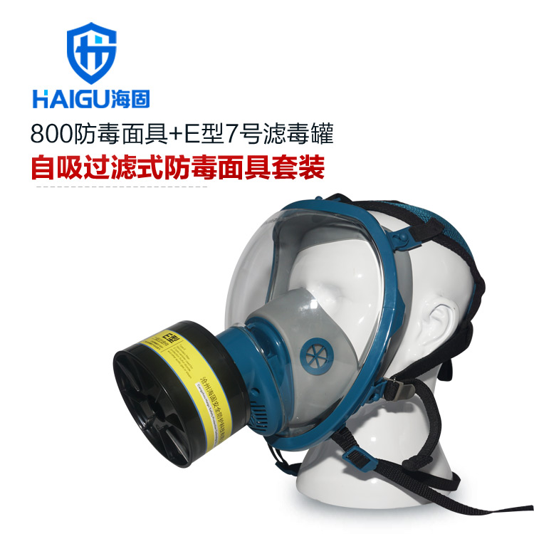 海固800全面罩+HG-ABS/P-E-2滤毒罐 酸性气体专用